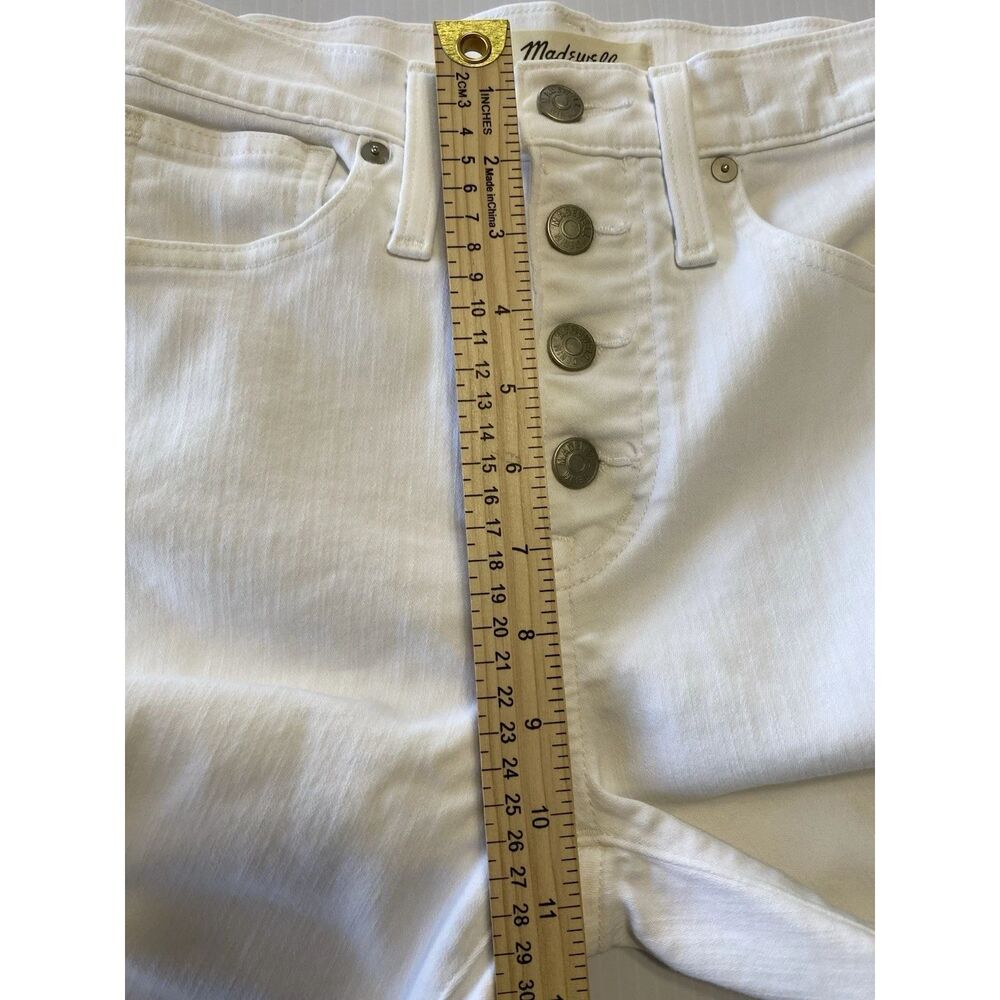 Madewell Cropped Skinny Jeans Womens Sz 25" Cream Button Fly 10” High Rise - Picture 6 of 9